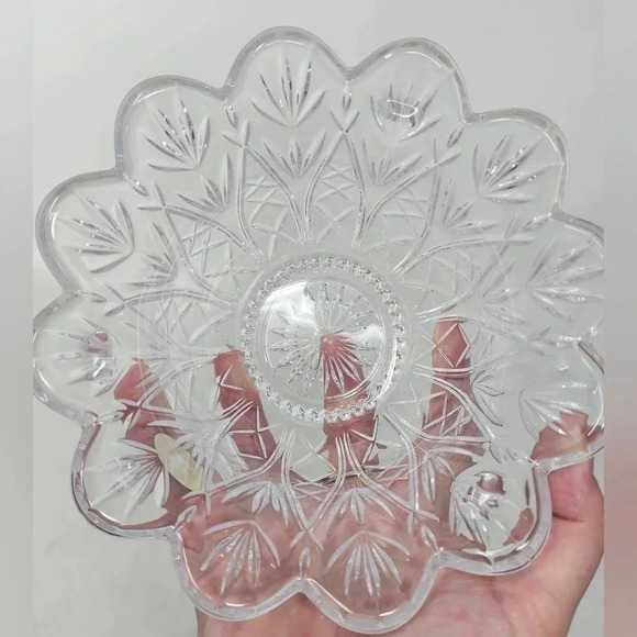 DePlomb Lead Crystal Covered Bowl Candy Dish 7.5 In Made in USA - Picture 4 of 10